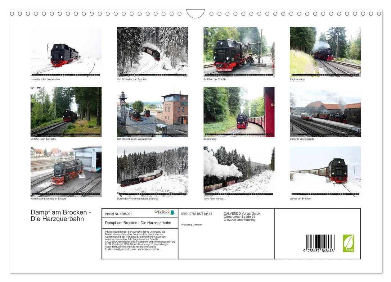 Bild: 9783457848418 | Dampf am Brocken - Die Harzquerbahn (Wandkalender 2026 DIN A3...