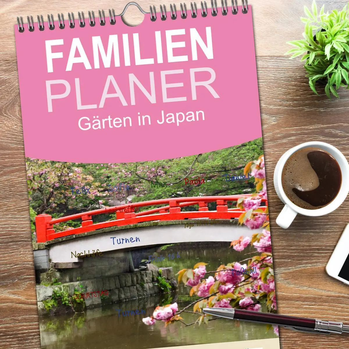 Bild: 9783516628418 | Familienplaner 2026 - Gärten in Japan mit 5 Spalten (Wandkalender,...