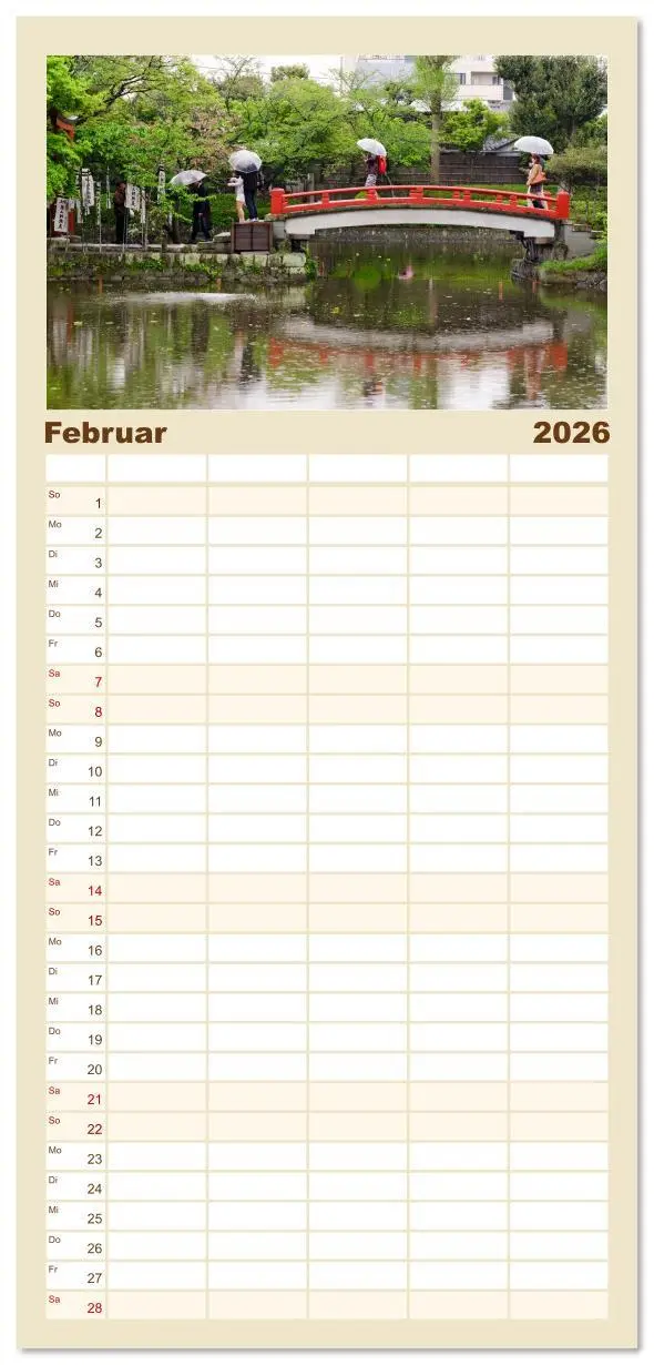 Bild: 9783516628418 | Familienplaner 2026 - Gärten in Japan mit 5 Spalten (Wandkalender,...