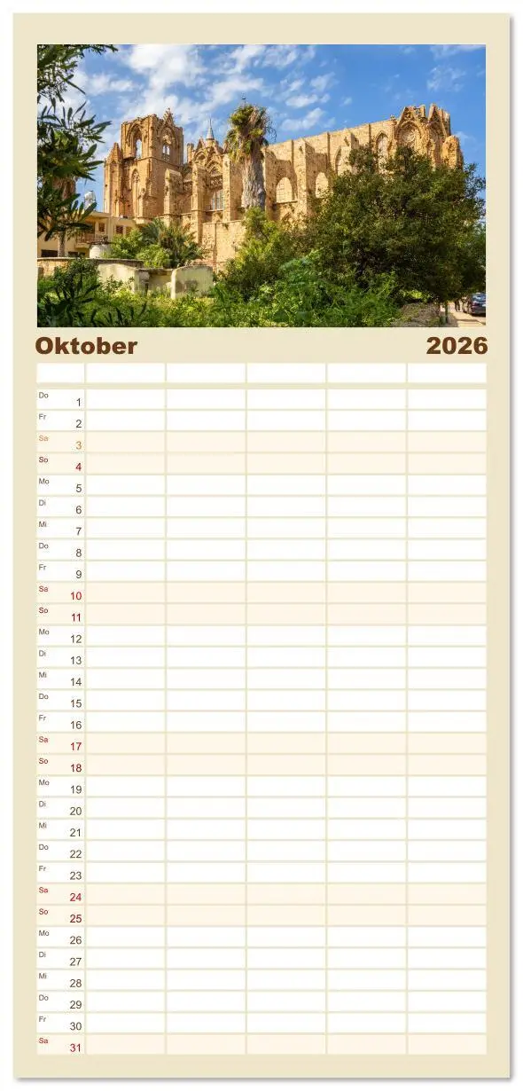 Bild: 9783516618518 | Familienplaner 2026 - Urlaubsparadies in Nordzypern mit 5 Spalten...