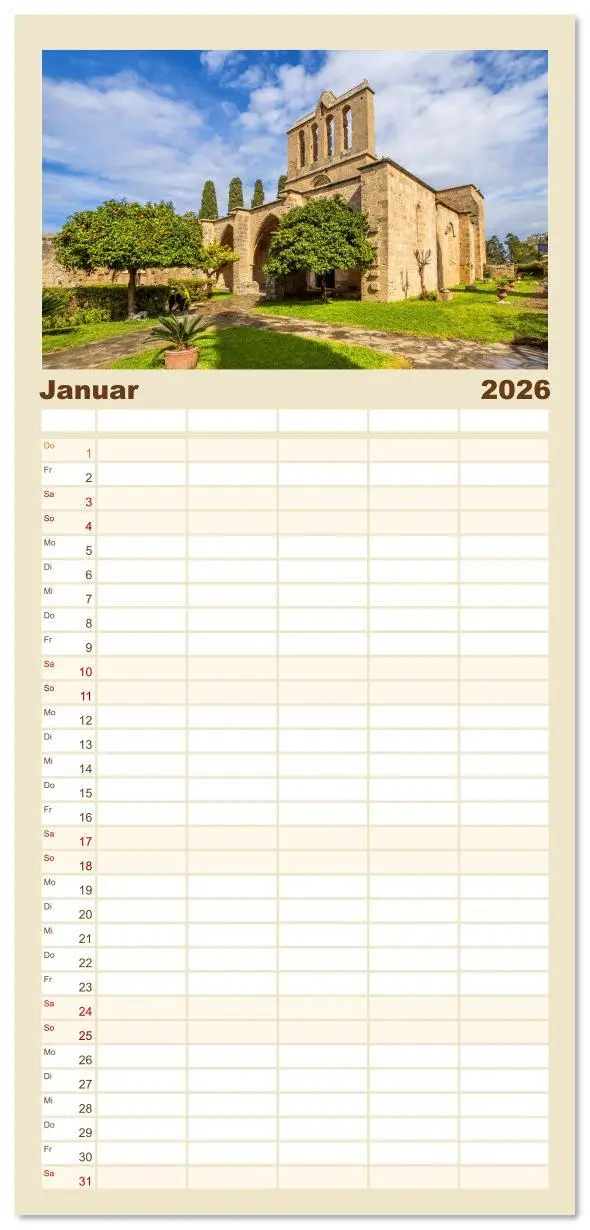 Bild: 9783516618518 | Familienplaner 2026 - Urlaubsparadies in Nordzypern mit 5 Spalten...