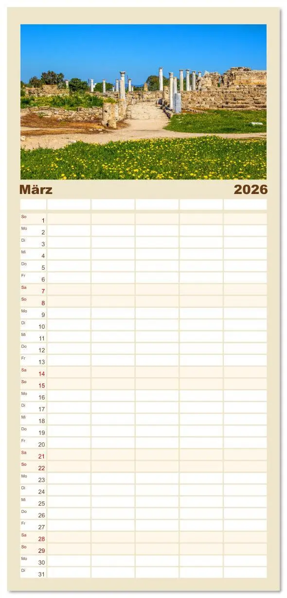 Bild: 9783516618518 | Familienplaner 2026 - Urlaubsparadies in Nordzypern mit 5 Spalten...