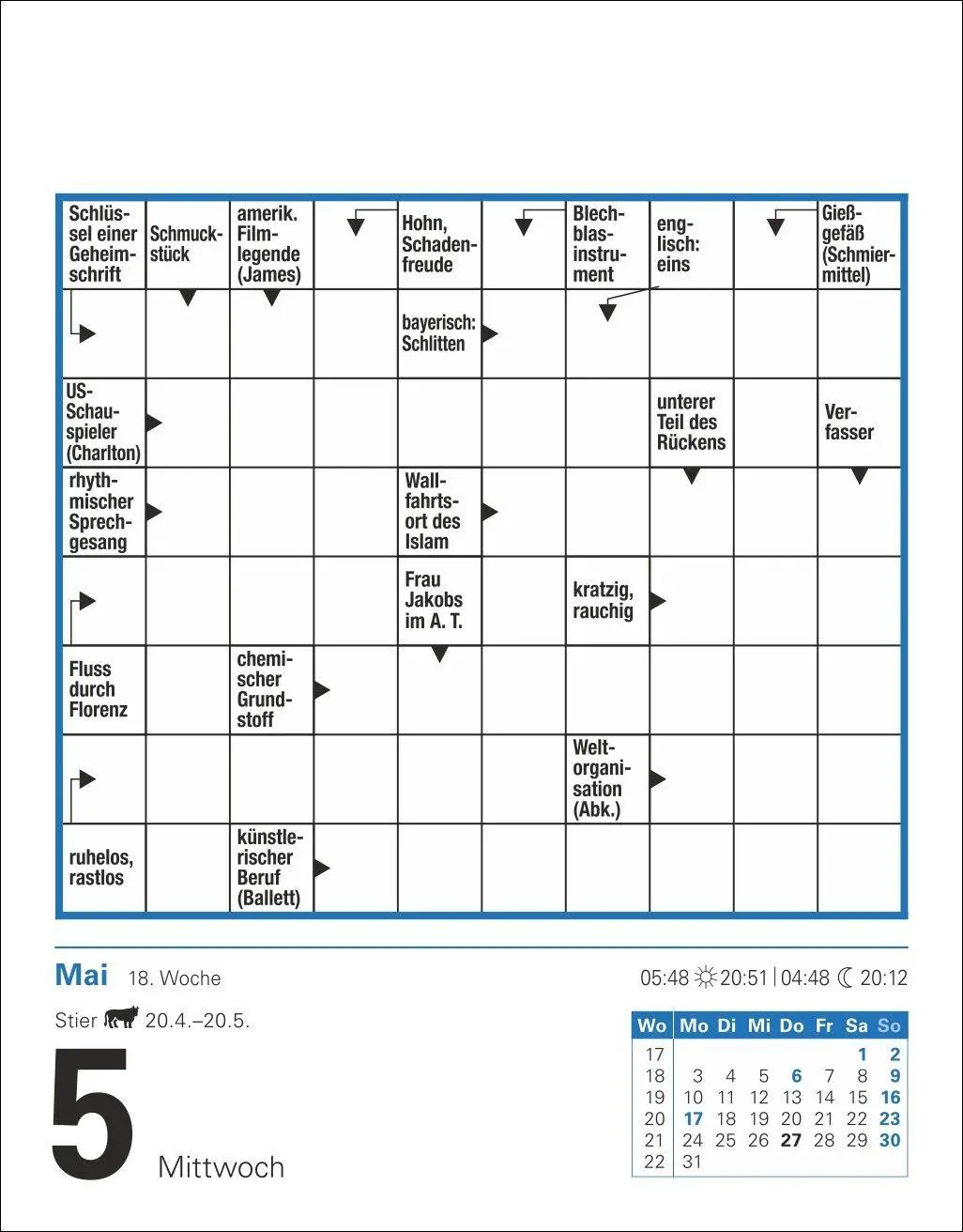 Bild: 9783840038518 | Kreuzworträtsel Tagesabreißkalender 2027 | Stefan Krüger | Kalender
