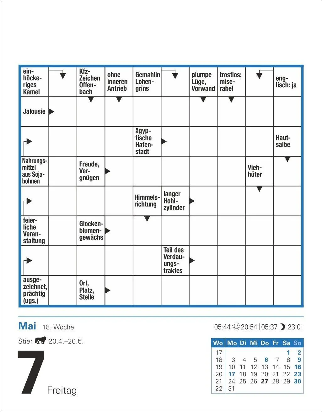 Bild: 9783840038518 | Kreuzworträtsel Tagesabreißkalender 2027 | Stefan Krüger | Kalender