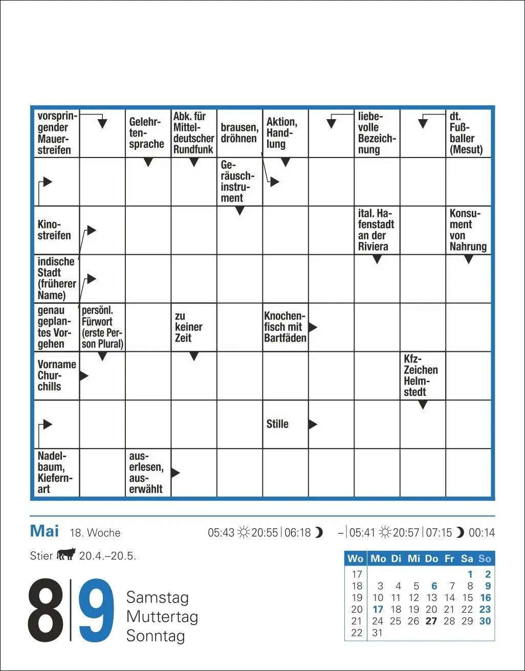 Bild: 9783840038518 | Kreuzworträtsel Tagesabreißkalender 2027 | Stefan Krüger | Kalender