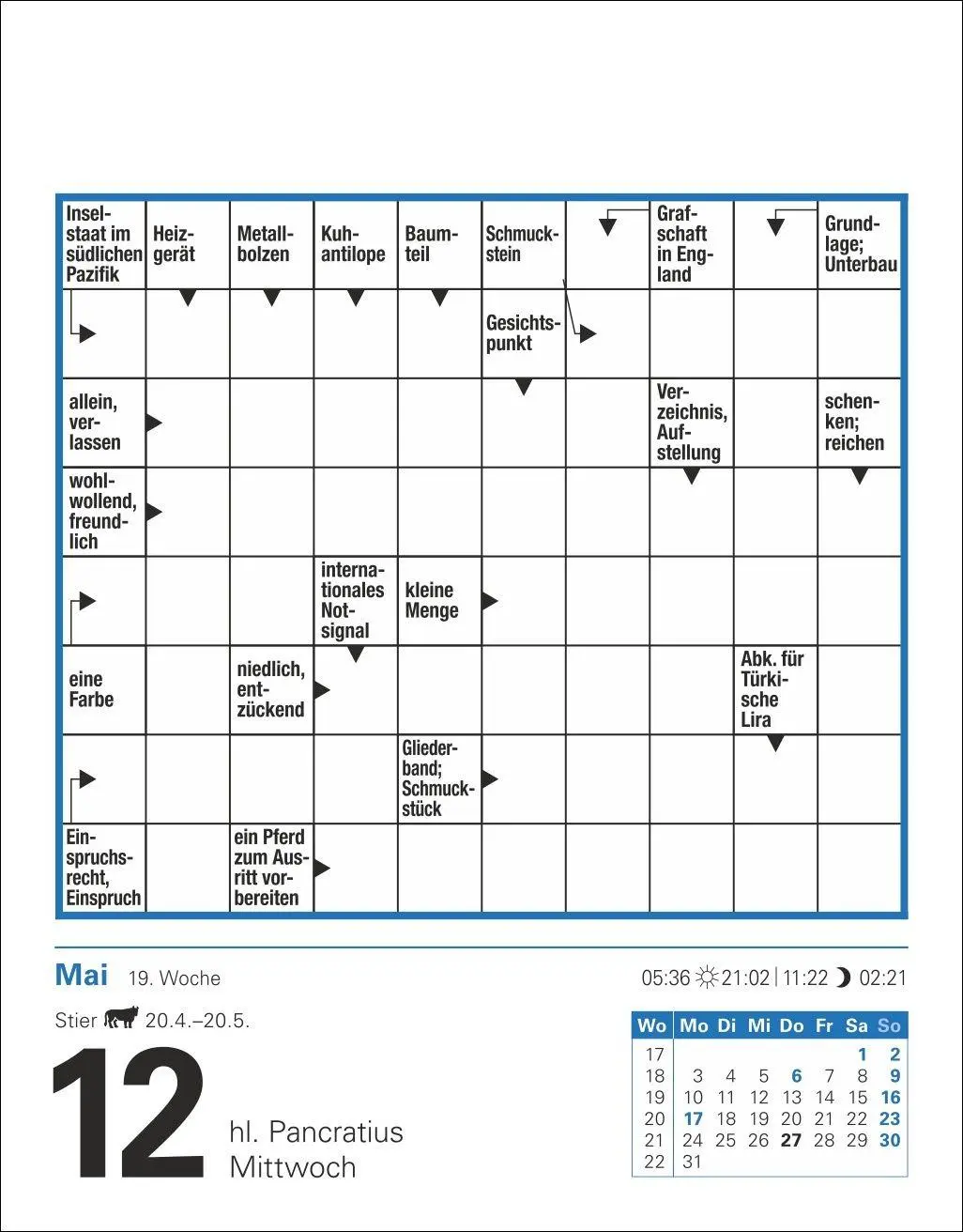 Bild: 9783840038518 | Kreuzworträtsel Tagesabreißkalender 2027 | Stefan Krüger | Kalender