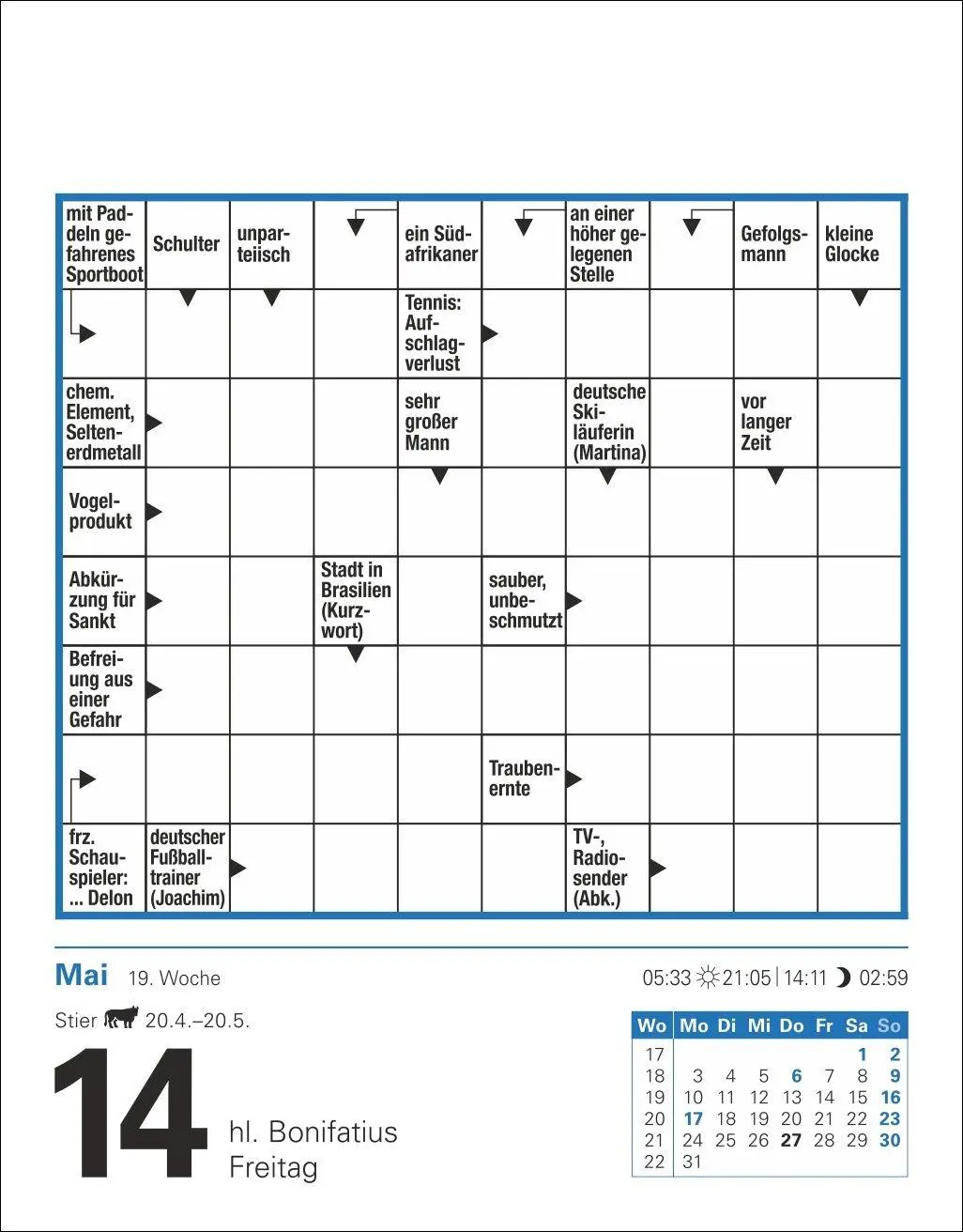 Bild: 9783840038518 | Kreuzworträtsel Tagesabreißkalender 2027 | Stefan Krüger | Kalender