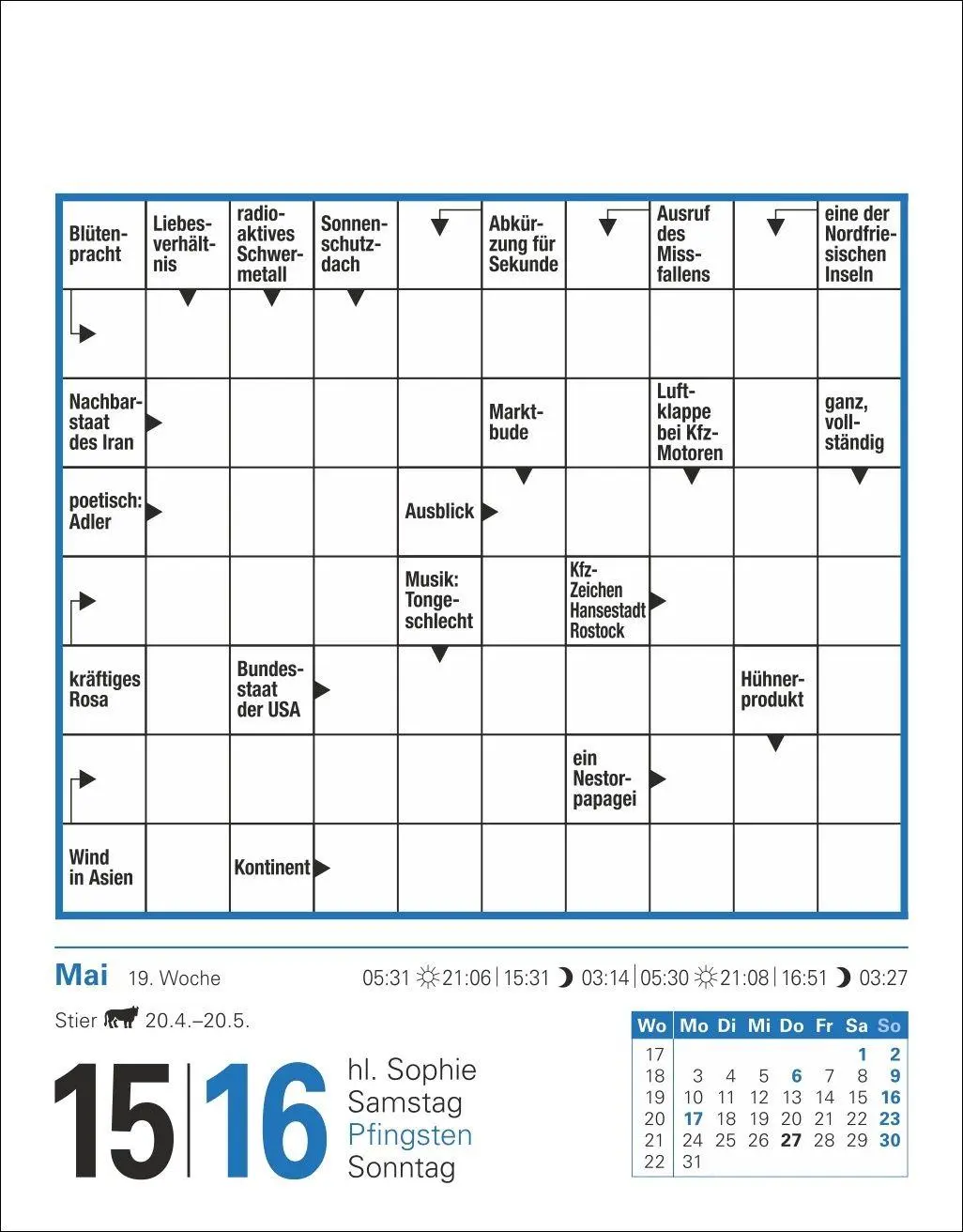 Bild: 9783840038518 | Kreuzworträtsel Tagesabreißkalender 2027 | Stefan Krüger | Kalender