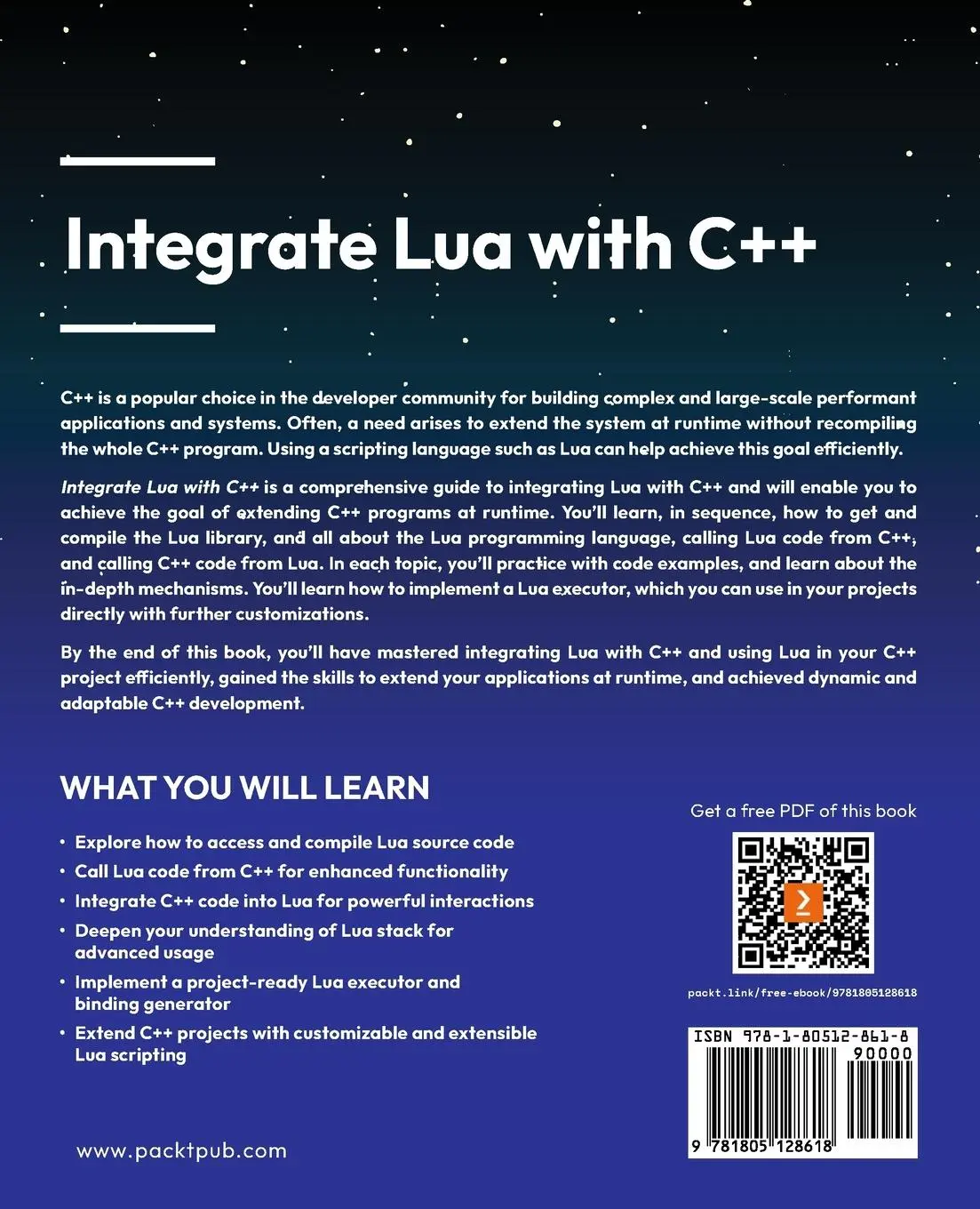 Rückseite: 9781805128618 | Integrate Lua with C++ | Wenhuan Li | Taschenbuch | Englisch | 2023