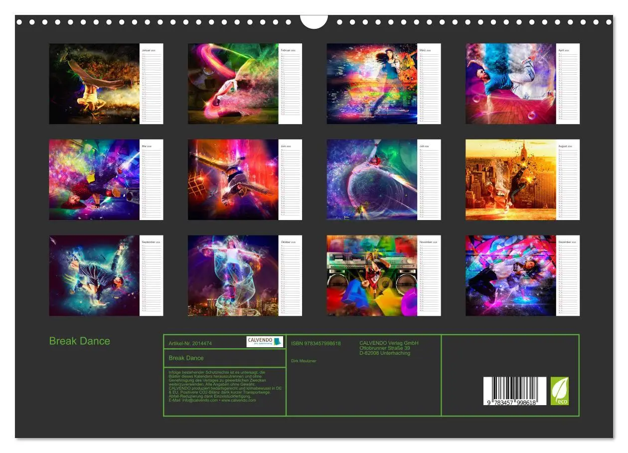 Bild: 9783457998618 | Break Dance (Wandkalender 2026 DIN A3 quer), CALVENDO Monatskalender