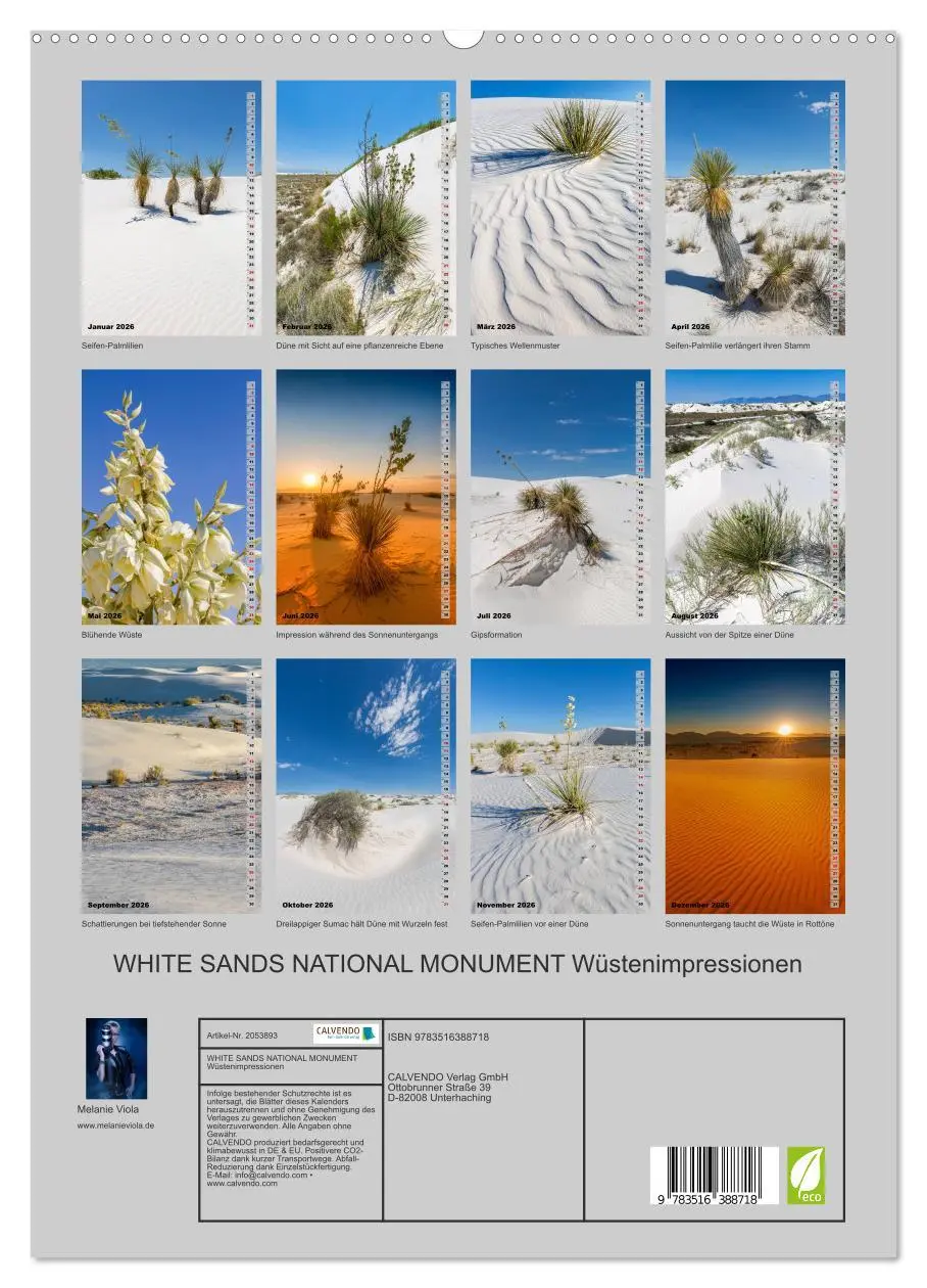 Bild: 9783516388718 | WHITE SANDS NATIONAL MONUMENT Wüstenimpressionen (hochwertiger...
