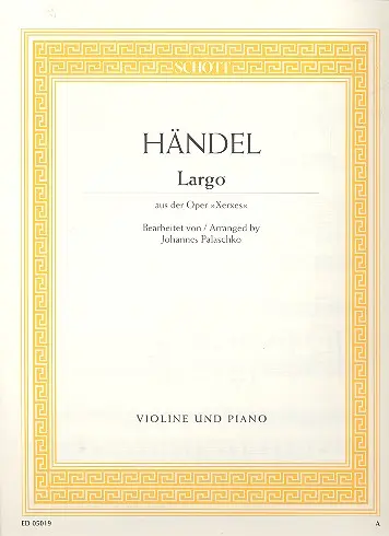 Cover: 9790001088718 | Largo G-Dur | Georg Friedrich Händel | Buch | 8 S. | Deutsch | 1985