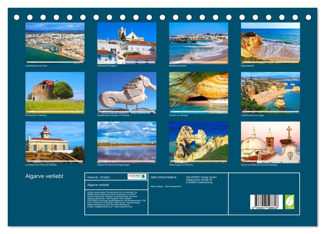 Bild: 9783457598818 | Algarve verliebt (Tischkalender 2026 DIN A5 quer), CALVENDO...