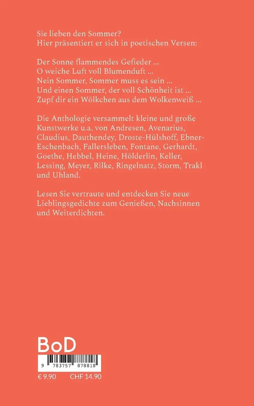 Rückseite: 9783757878818 | Sommergedichte | Ihre Lieblingsjahreszeit in der Lyrik | Taschenbuch