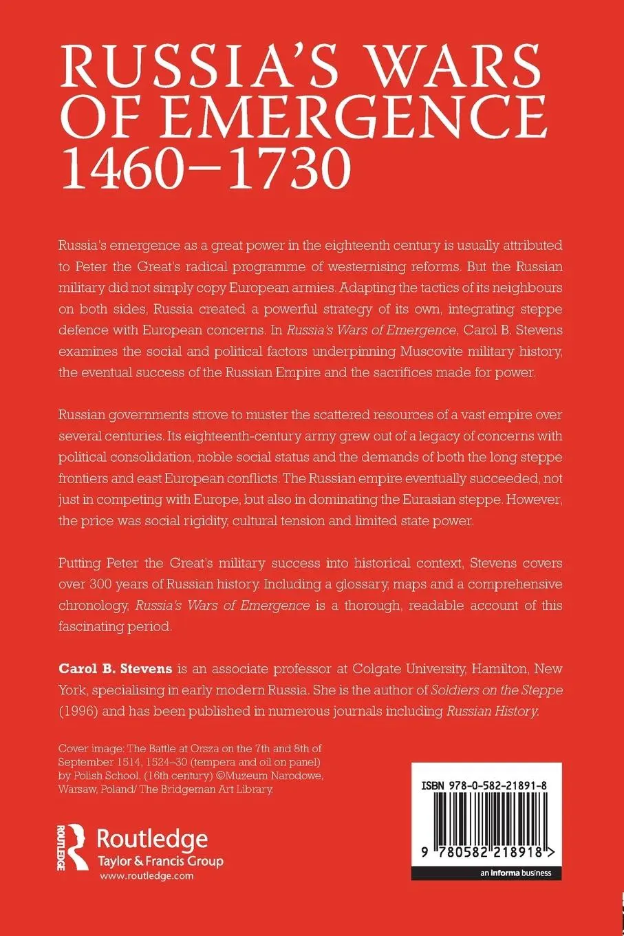 Rückseite: 9780582218918 | Russia's Wars of Emergence 1460-1730 | Carol Stevens | Taschenbuch