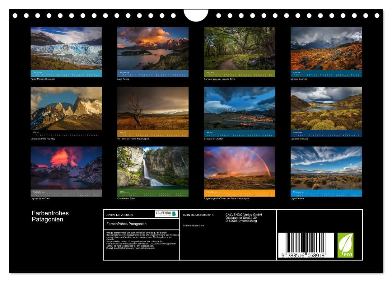 Bild: 9783516058918 | Farbenfrohes Patagonien (Wandkalender 2026 DIN A4 quer), CALVENDO...