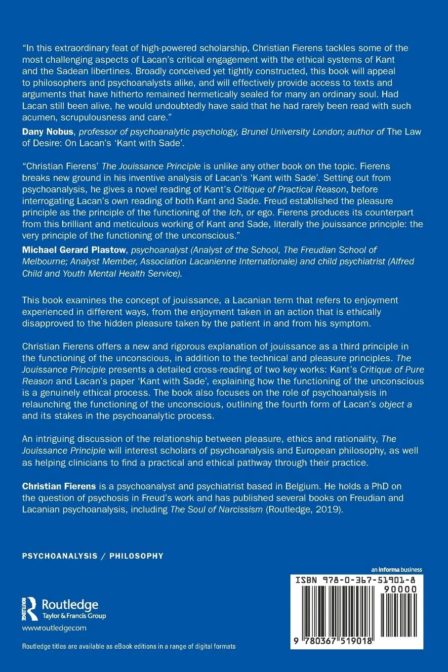 Rückseite: 9780367519018 | The Jouissance Principle | Christian Fierens | Taschenbuch | Englisch