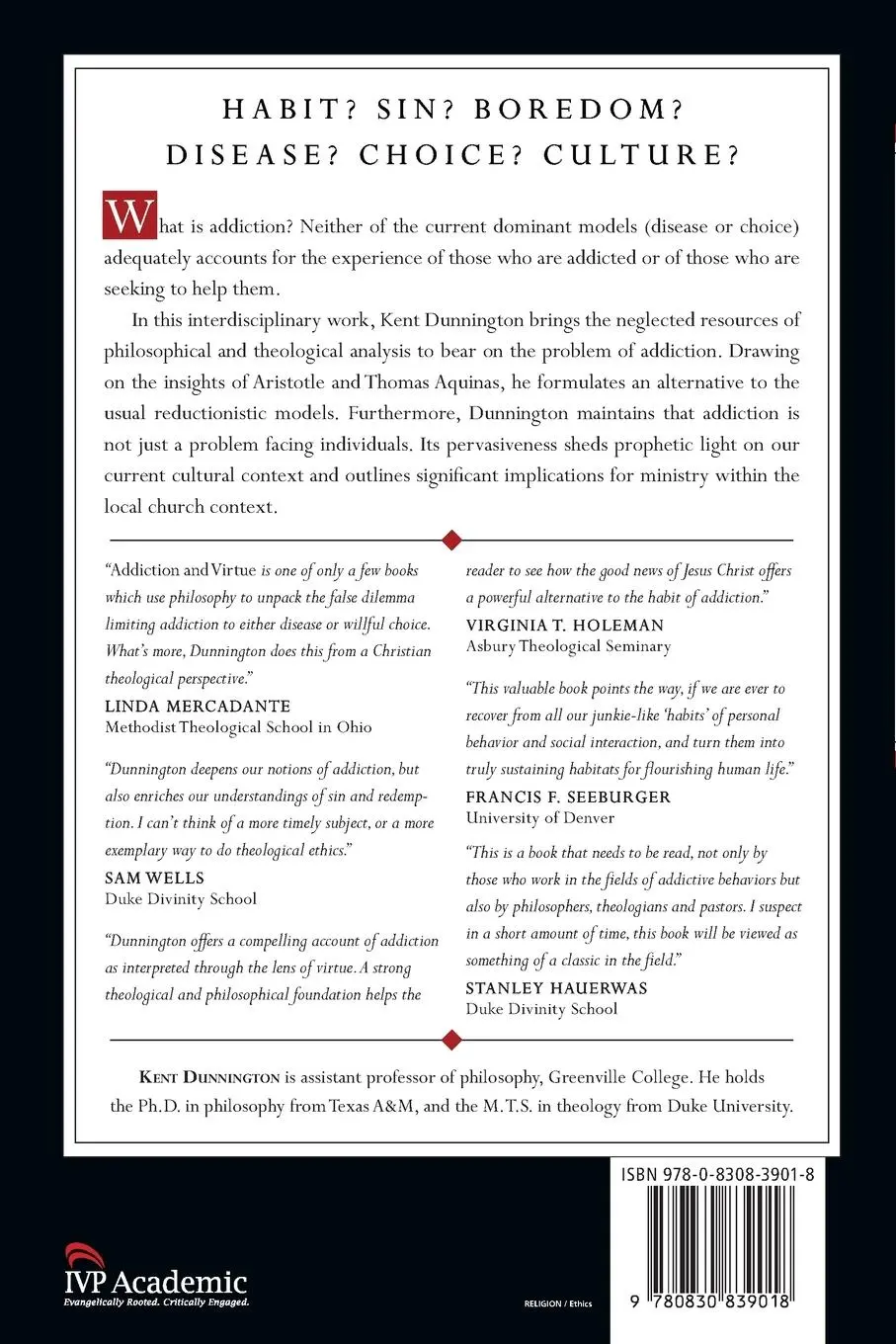 Rückseite: 9780830839018 | Addiction and Virtue | Beyond the Models of Disease and Choice | Buch