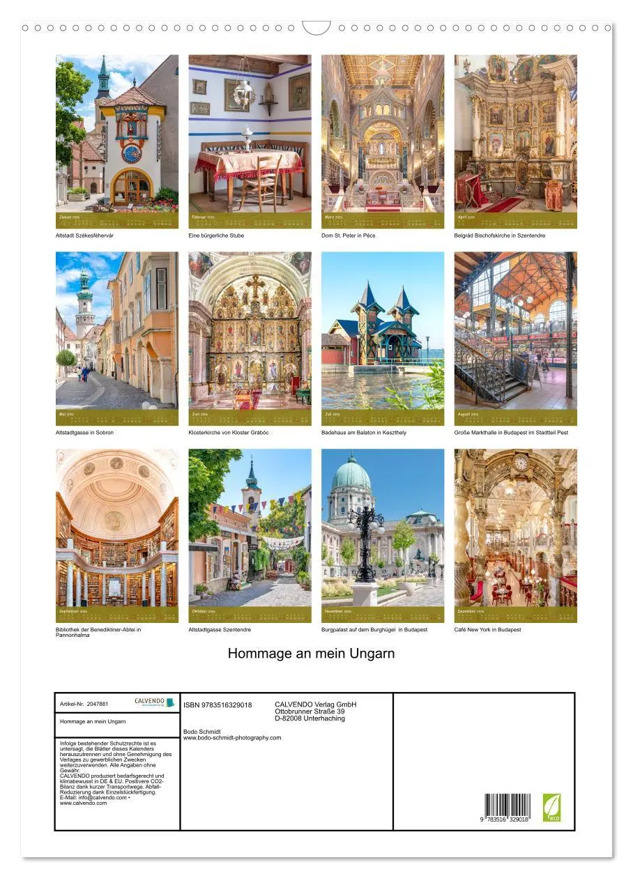 Bild: 9783516329018 | Hommage an mein Ungarn (Wandkalender 2026 DIN A2 hoch), CALVENDO...