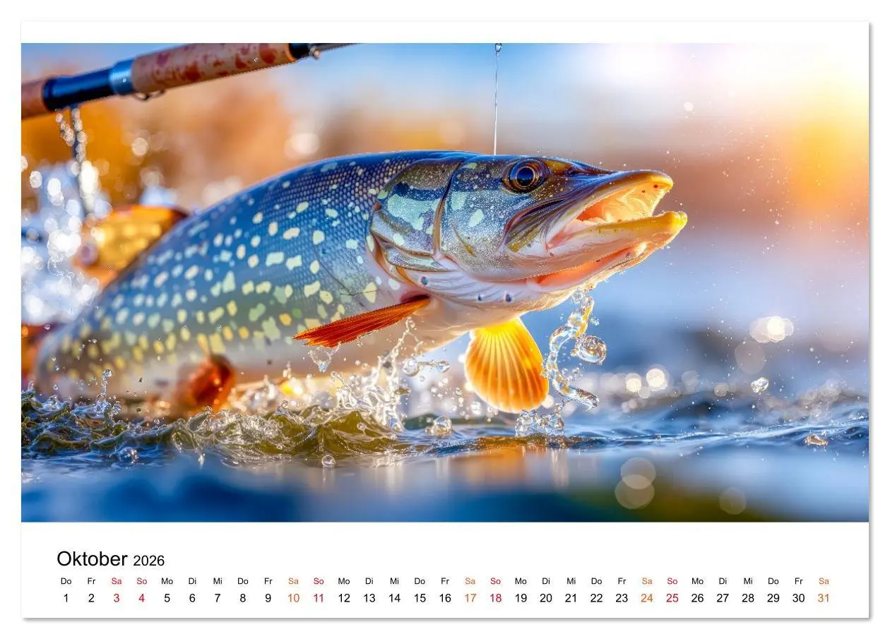 Bild: 9783516639018 | Jagd auf den Hecht (Tischkalender 2026 DIN A5 quer), CALVENDO...