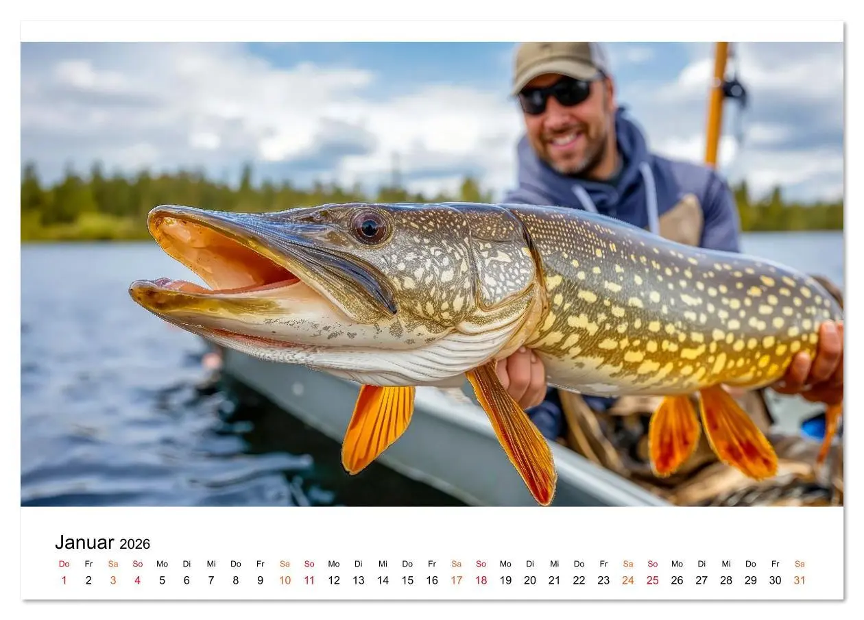 Bild: 9783516639018 | Jagd auf den Hecht (Tischkalender 2026 DIN A5 quer), CALVENDO...