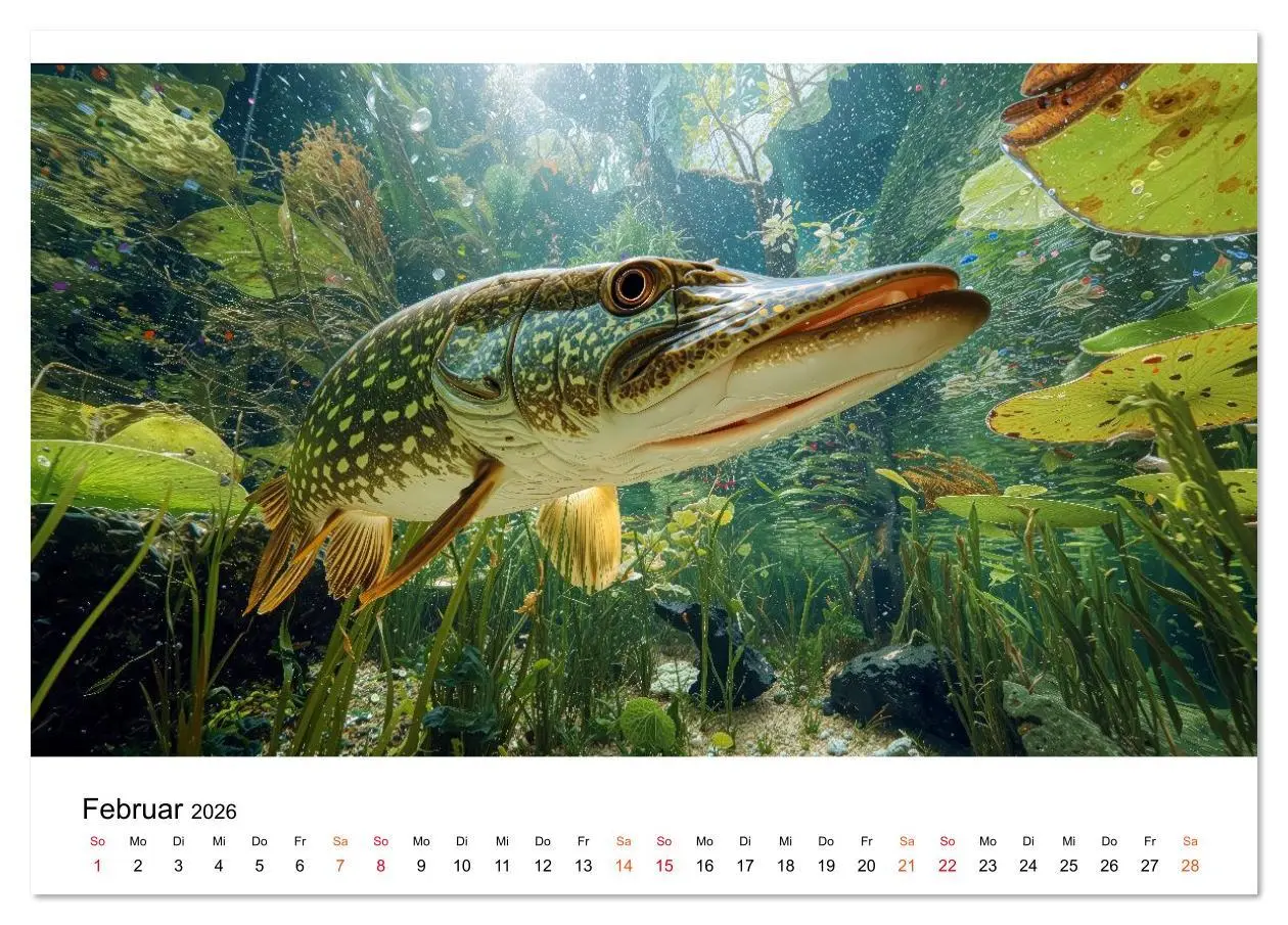 Bild: 9783516639018 | Jagd auf den Hecht (Tischkalender 2026 DIN A5 quer), CALVENDO...
