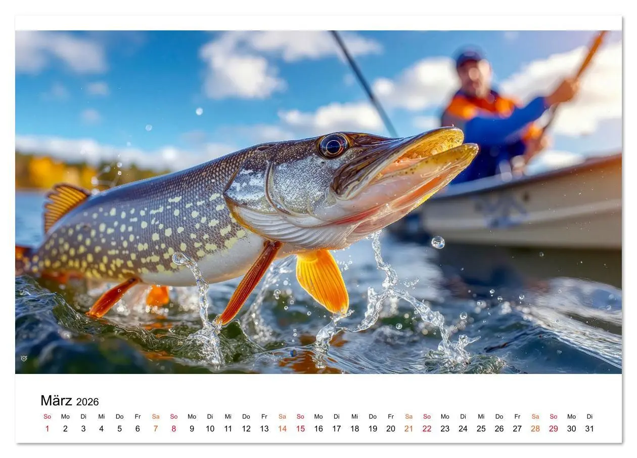 Bild: 9783516639018 | Jagd auf den Hecht (Tischkalender 2026 DIN A5 quer), CALVENDO...