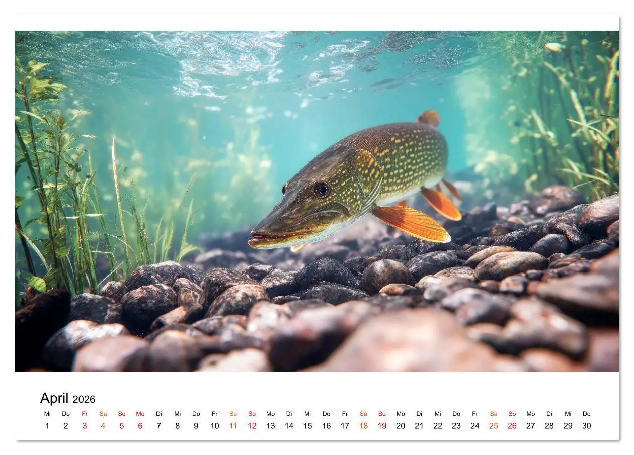 Bild: 9783516639018 | Jagd auf den Hecht (Tischkalender 2026 DIN A5 quer), CALVENDO...