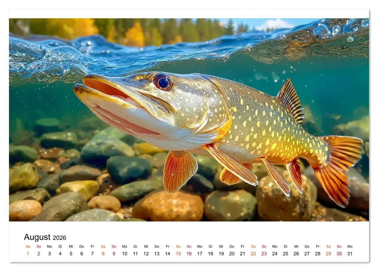 Bild: 9783516639018 | Jagd auf den Hecht (Tischkalender 2026 DIN A5 quer), CALVENDO...