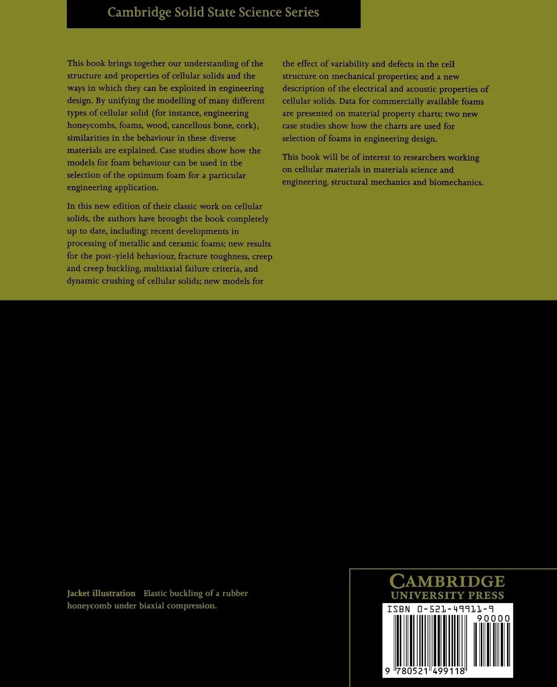 Rückseite: 9780521499118 | Cellular Solids | Structure and Properties | Lorna J. Gibson (u. a.)