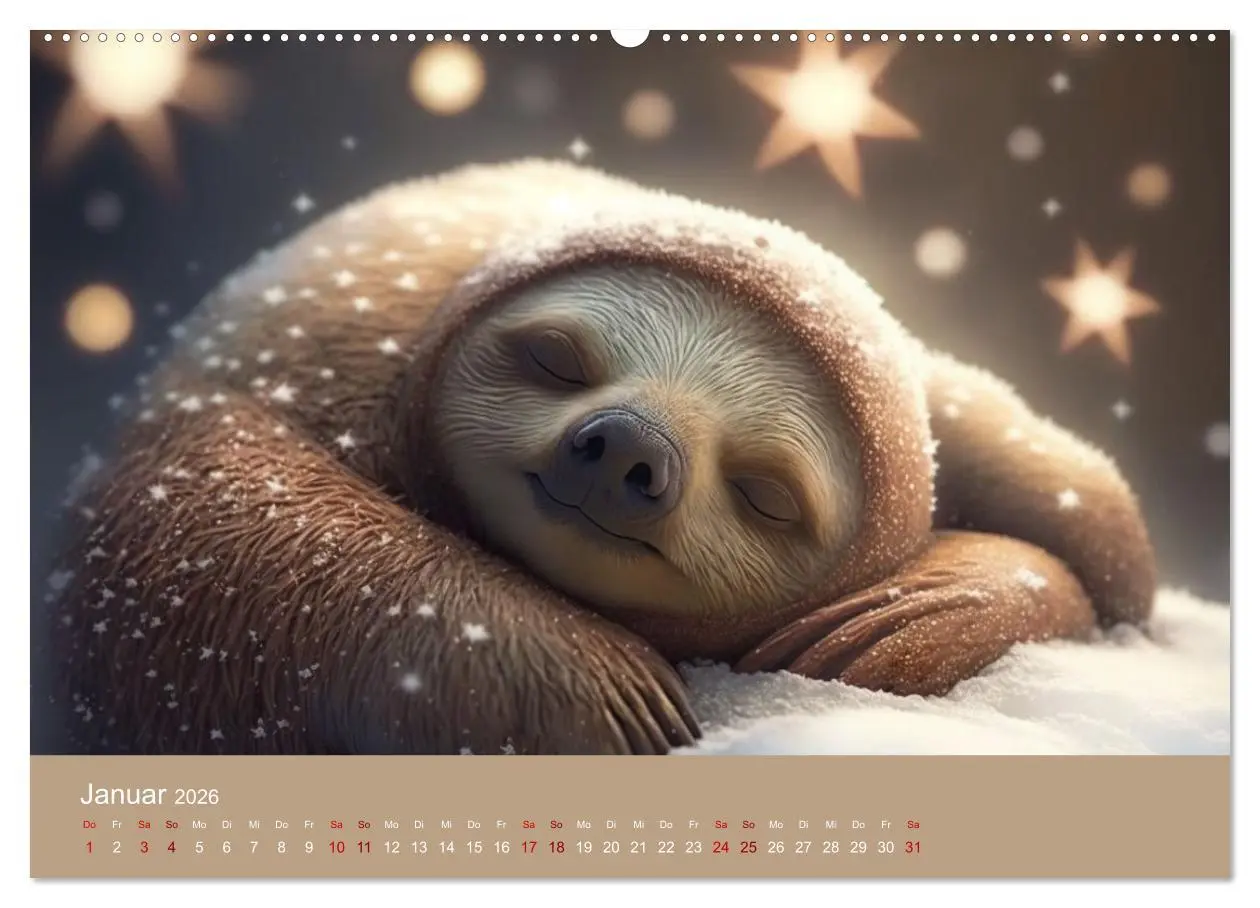 Bild: 9783457539118 | Der Kalender für echte Faultiere (Wandkalender 2026 DIN A2 quer),...
