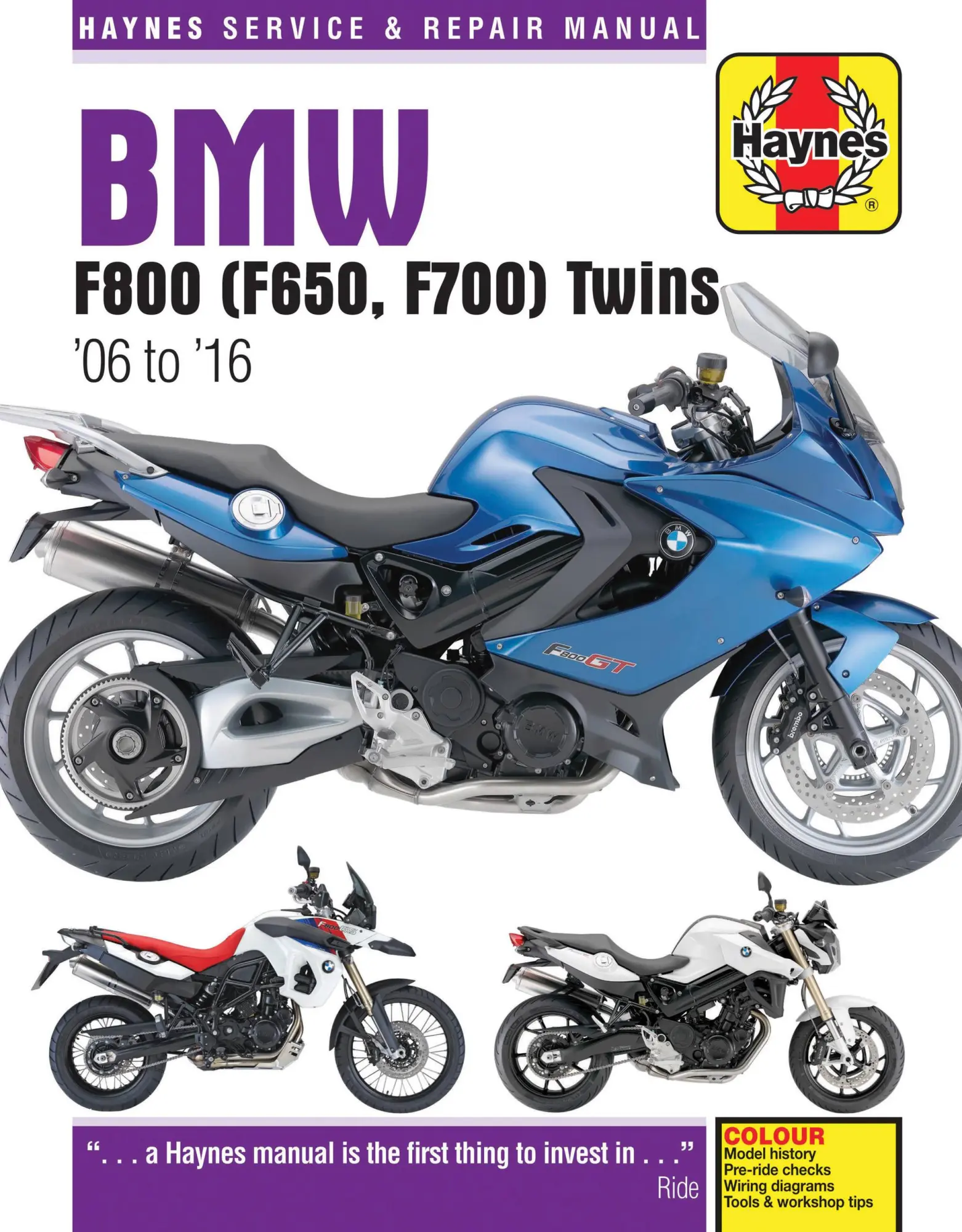 Cover: 9780857339218 | BMW F650, F700 &amp; F800 Twins (06-16) Haynes Repair Manual | Phil Mather