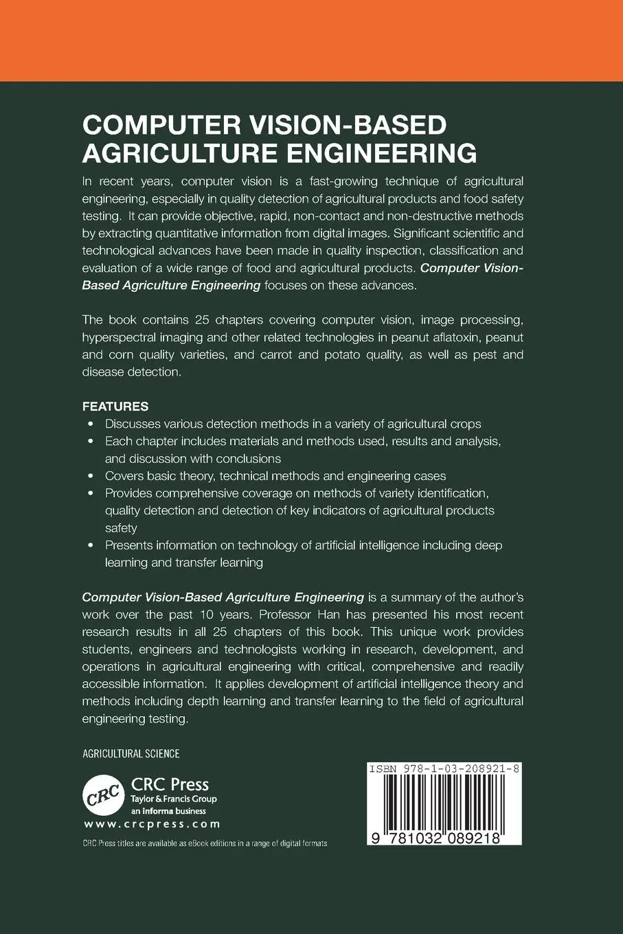 Rückseite: 9781032089218 | Computer Vision-Based Agriculture Engineering | Han Zhongzhi | Buch