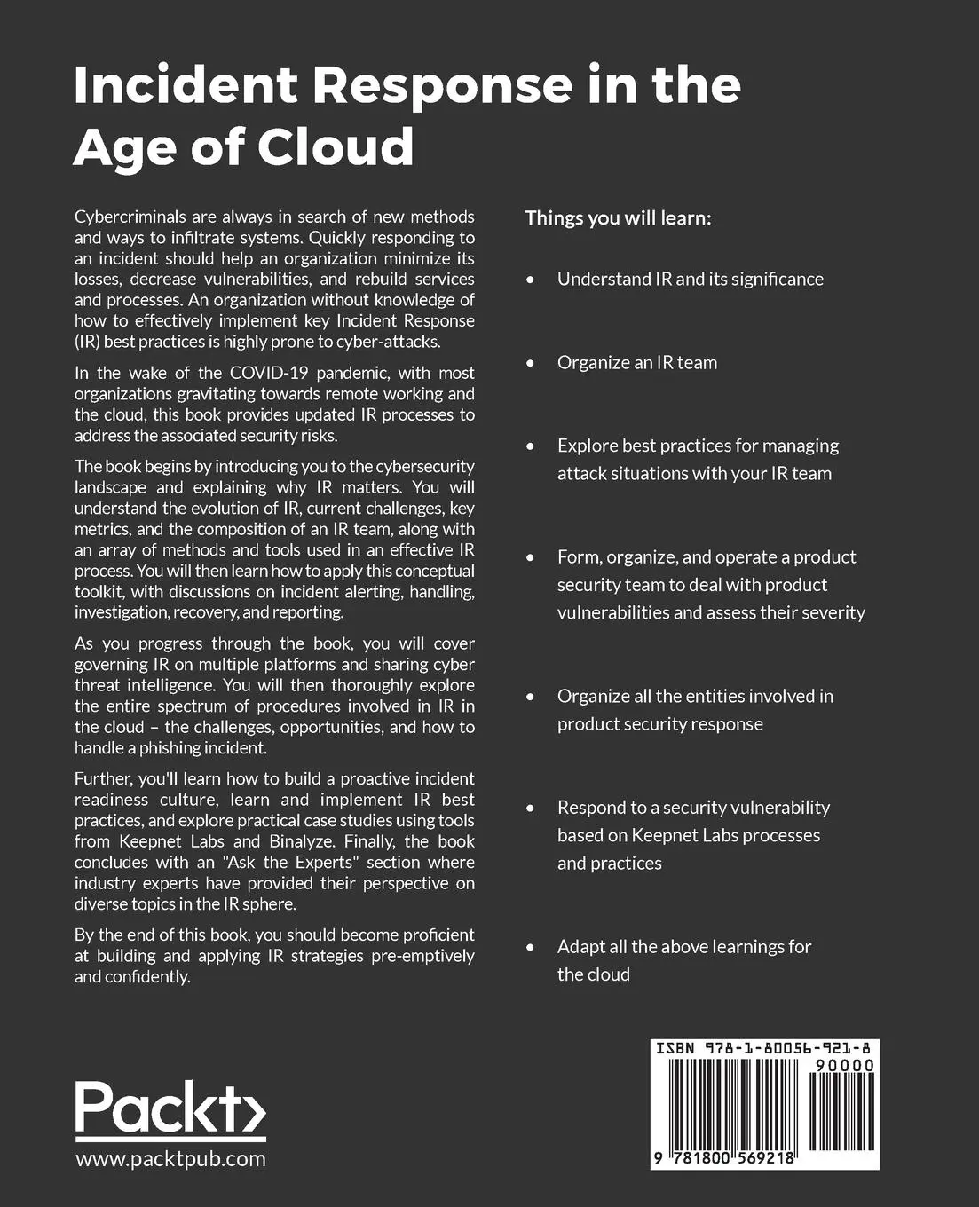 Rückseite: 9781800569218 | Incident Response in the Age of Cloud | Erdal Ozkaya | Taschenbuch
