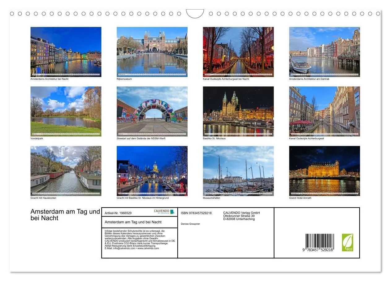 Bild: 9783457529218 | Amsterdam am Tag und bei Nacht (Wandkalender 2026 DIN A3 quer),...