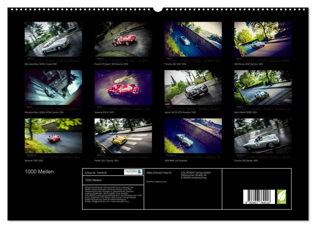 Bild: 9783457769218 | 1000 Meilen (hochwertiger Premium Wandkalender 2026 DIN A2 quer),...