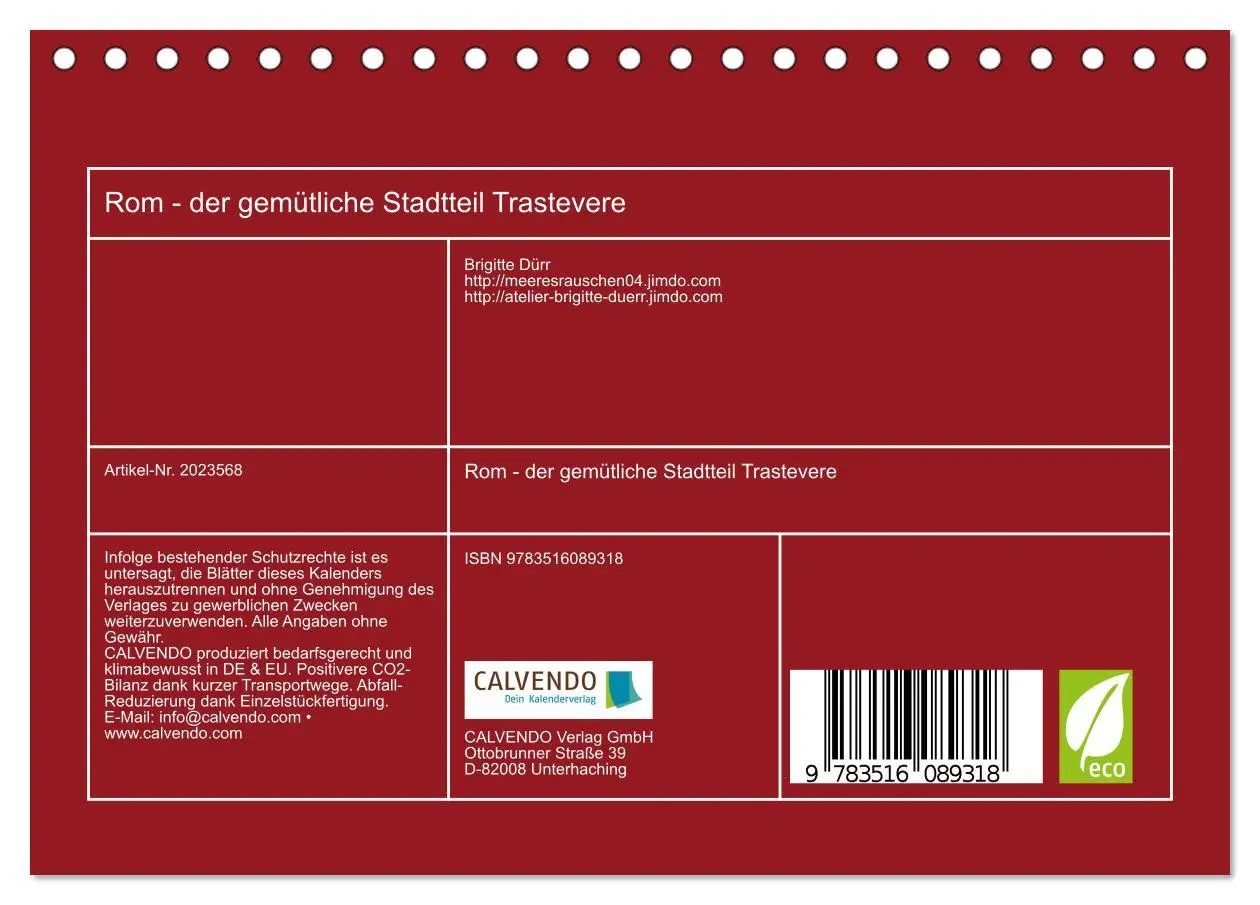 Bild: 9783516089318 | Rom - der gemütliche Stadtteil Trastevere (Tischkalender 2026 DIN...