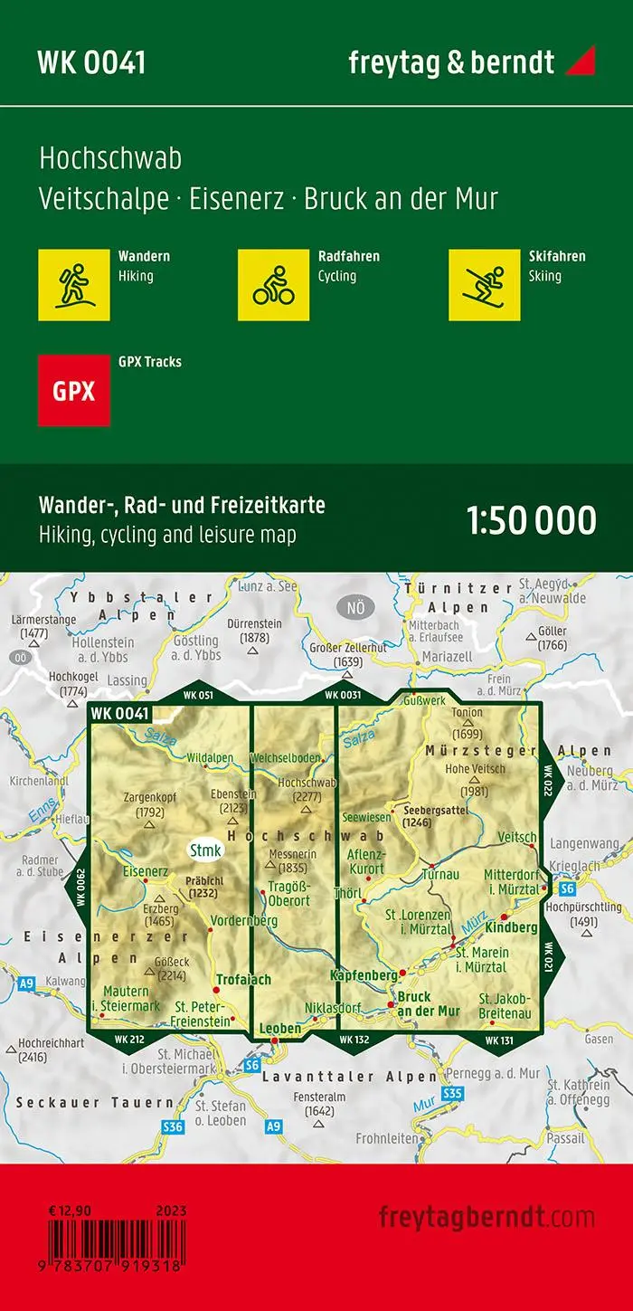 Rückseite: 9783707919318 | freytag &amp; berndt Wanderkarte WK 0041 Hochschwab, Veitschalpe -...