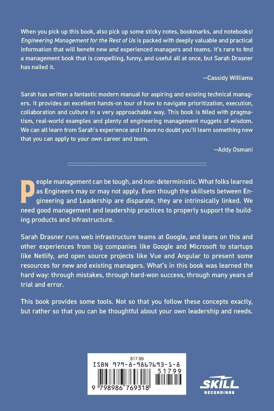 Rückseite: 9798986769318 | Engineering Management for the Rest of Us | Sarah Drasner | Buch