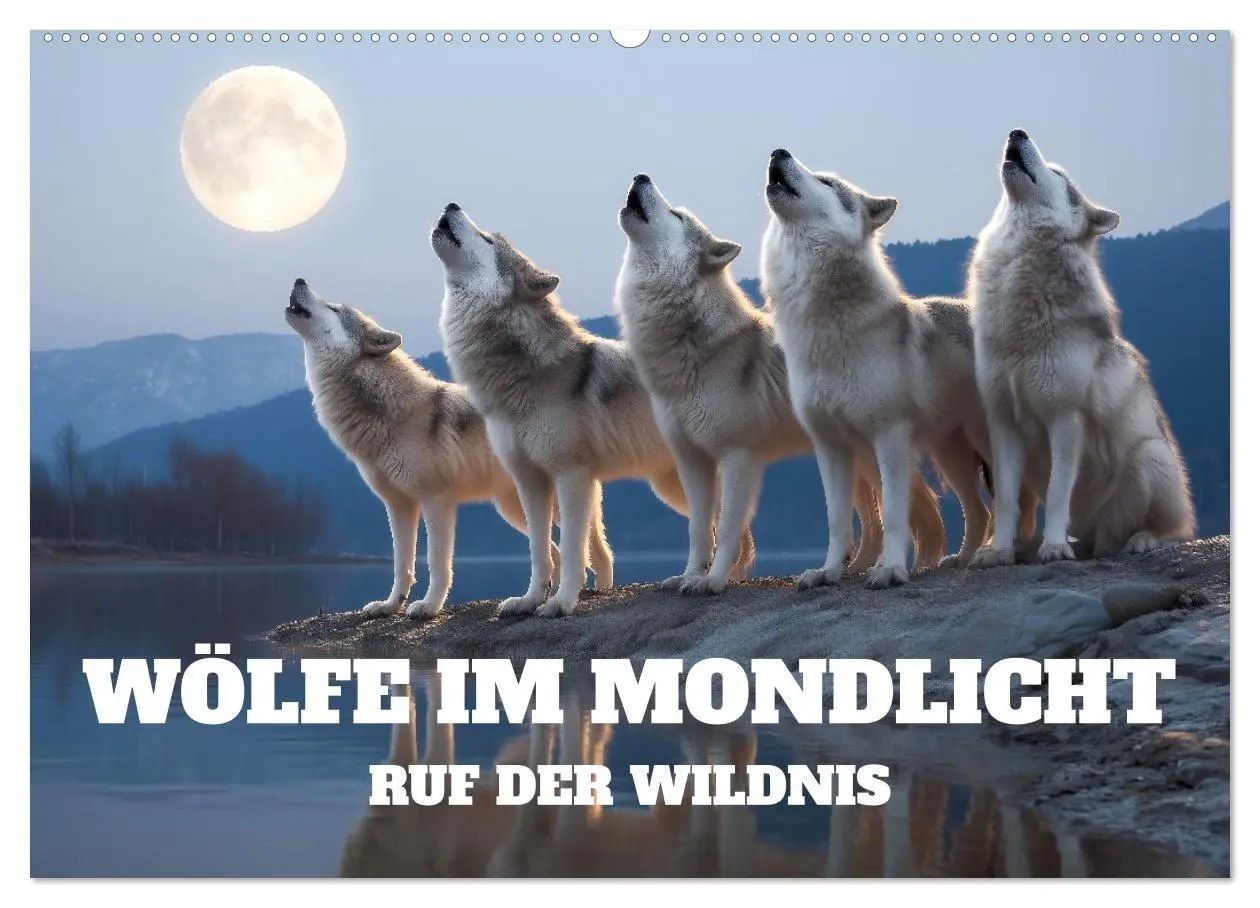 Cover: 9783516699418 | Wölfe im Mondlicht - Ruf der Wildnis (Wandkalender 2026 DIN A2...