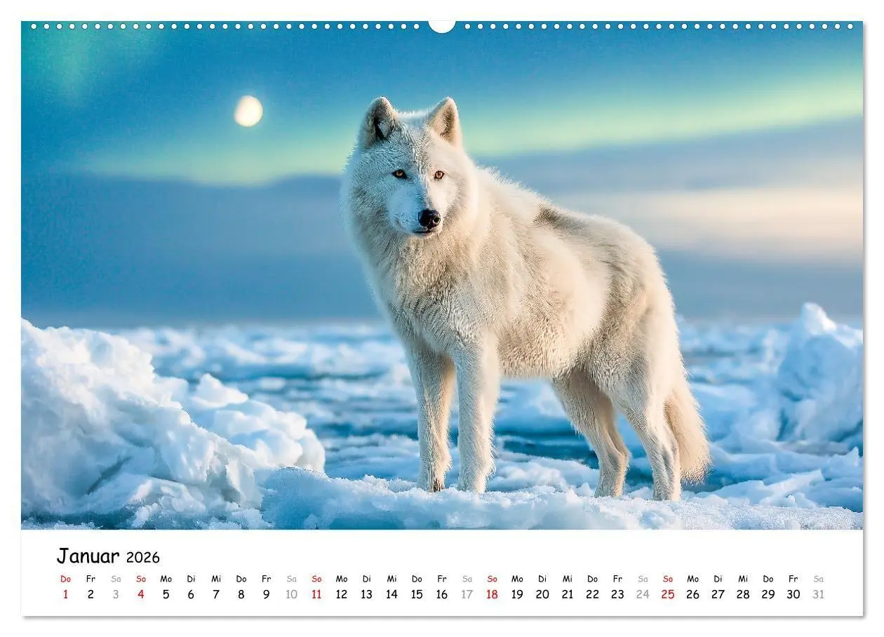 Bild: 9783516699418 | Wölfe im Mondlicht - Ruf der Wildnis (Wandkalender 2026 DIN A2...