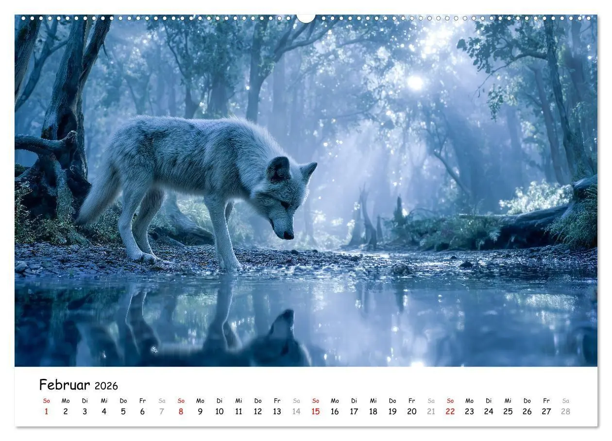 Bild: 9783516699418 | Wölfe im Mondlicht - Ruf der Wildnis (Wandkalender 2026 DIN A2...