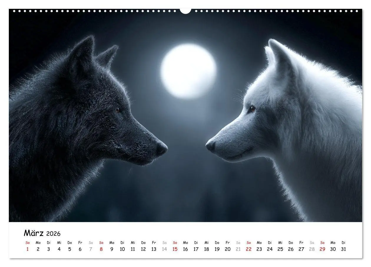 Bild: 9783516699418 | Wölfe im Mondlicht - Ruf der Wildnis (Wandkalender 2026 DIN A2...