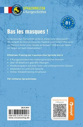 Rückseite: 9783817419418 | Bas les masques ! | Französisch B1 | Marc Blancher (u. a.) | Buch