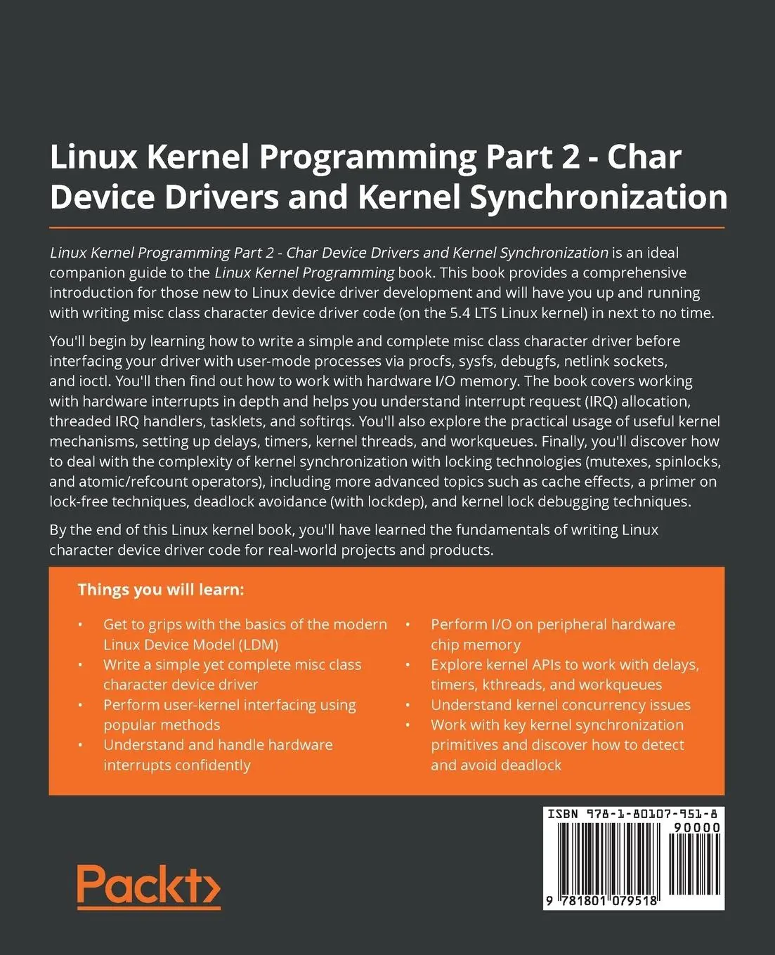 Rückseite: 9781801079518 | Linux Kernel Programming Part 2 - Char Device Drivers and Kernel...