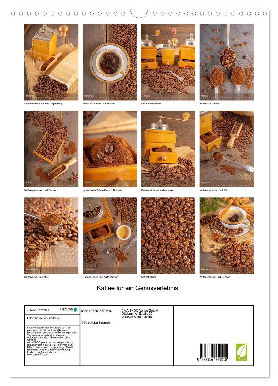 Bild: 9783516379518 | Kaffee für ein Genusserlebnis (Wandkalender 2026 DIN A3 hoch),...