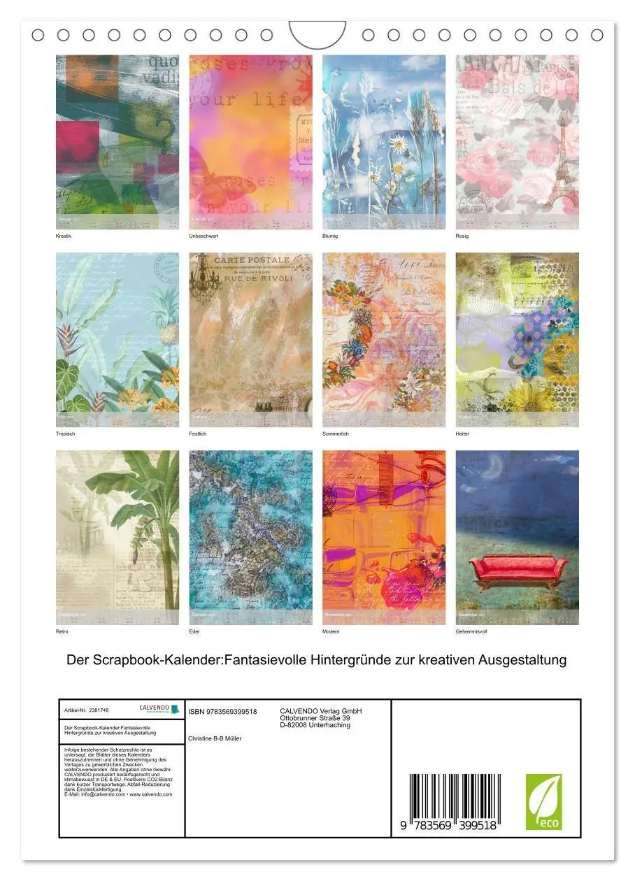 Bild: 9783569399518 | Der Scrapbook-Kalender:Fantasievolle Hintergründe zur kreativen...