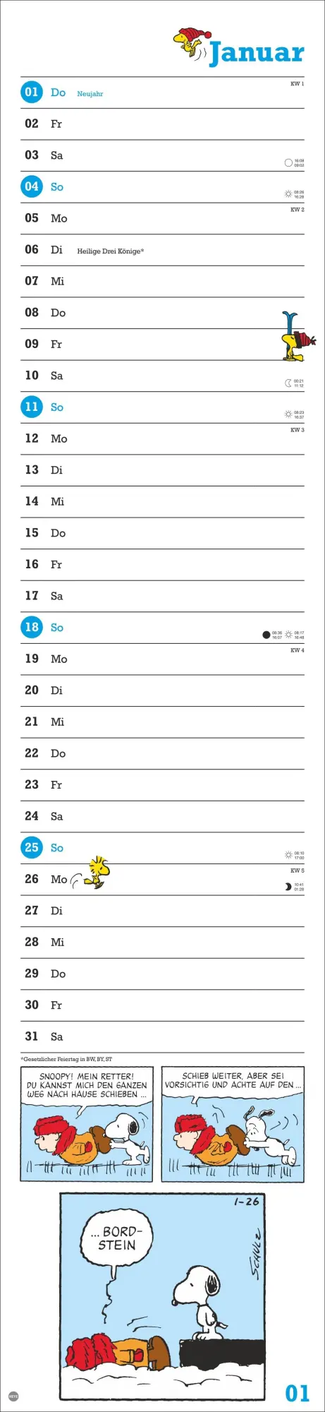 Bild: 9783756409518 | Peanuts Superlangplaner 2026 | Heye | Kalender | Peanuts Kalender Heye