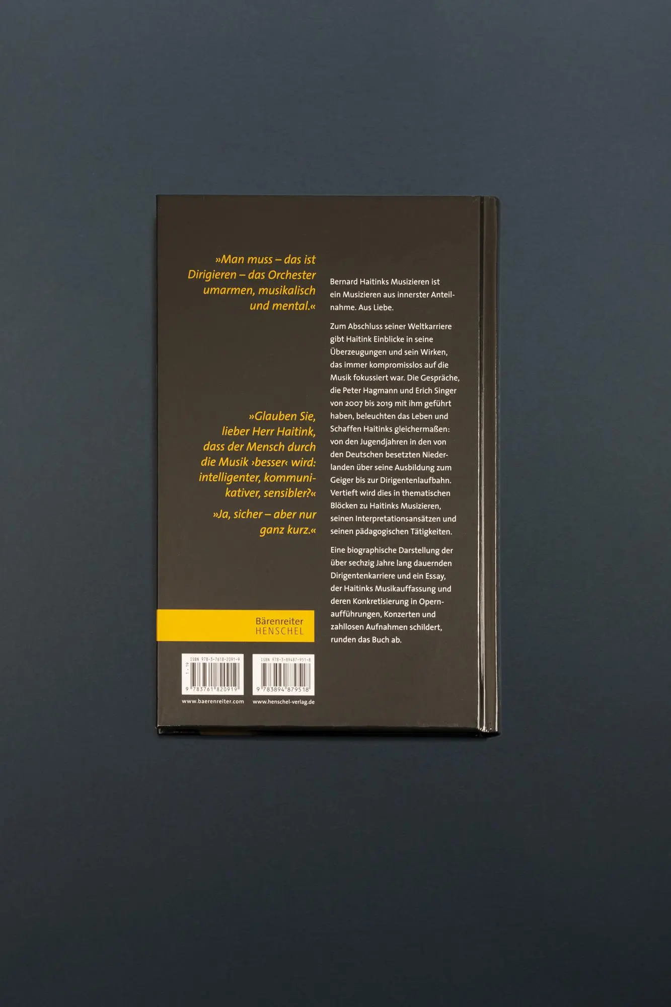 Bild: 9783894879518 | Bernard Haitink "Dirigieren ist ein Rätsel" | Gespräche und Essays
