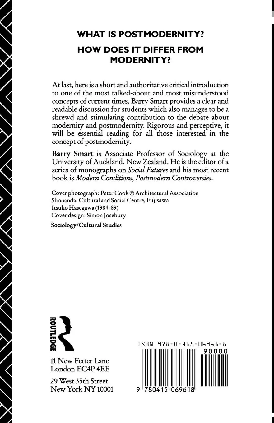 Rückseite: 9780415069618 | Postmodernity | Barry Smart | Taschenbuch | Einband - flex.(Paperback)